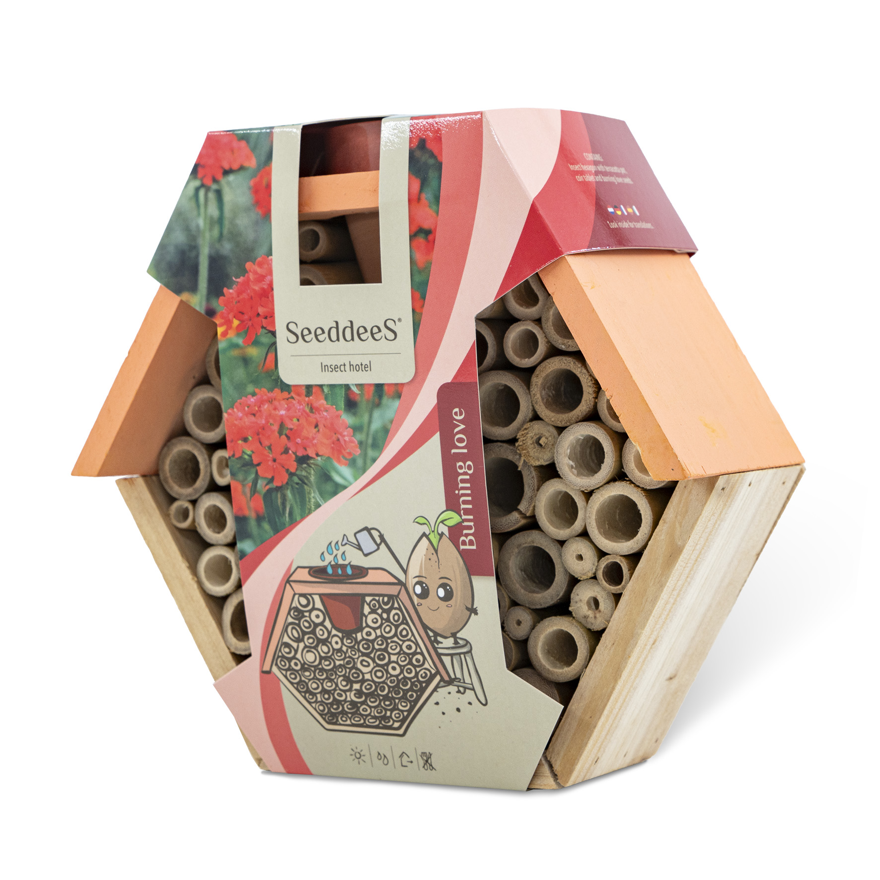 SeeddeeS Insectenhotel Hexagon - Brandende liefde
